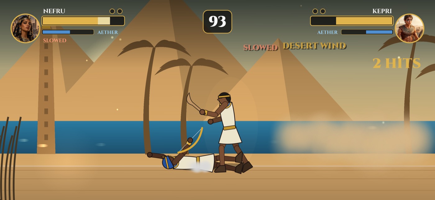 Nefru and Kepri on the banks of the Nile